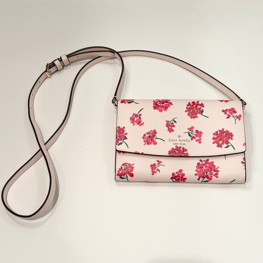 Kate Spade Perry Floral crossbody bag, Fresh Peach multicolor